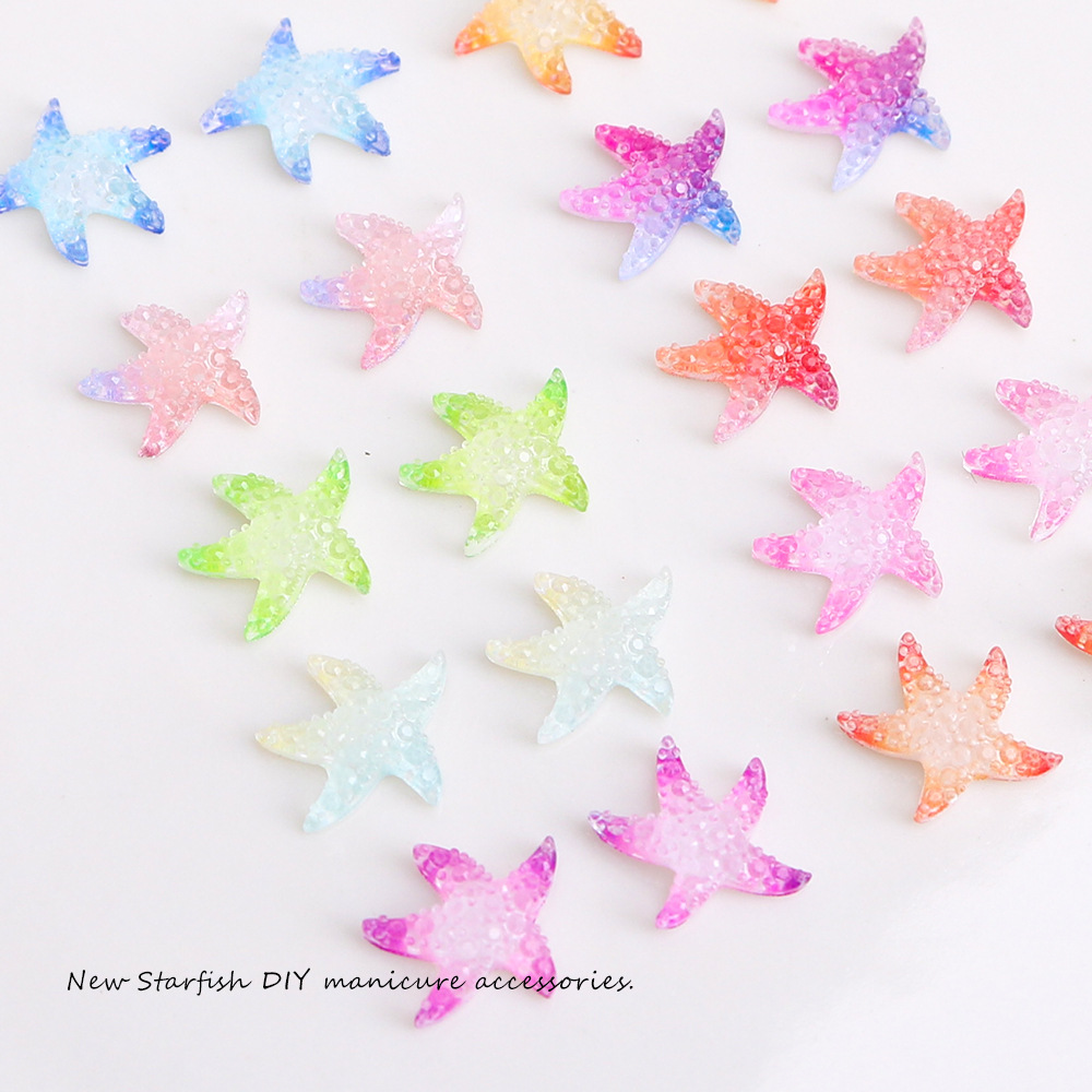 Luminous Resin Starfish Nail Art Accessories